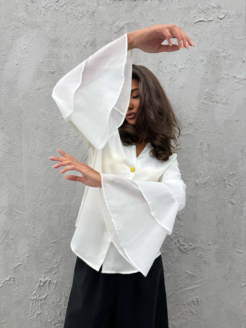 женская рубашка белая,рубашка женская,блузка белая рубашка,блузка белая,блуза с объемными рукавами