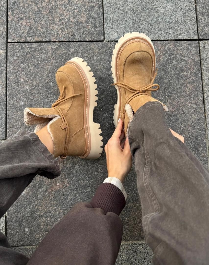 ,угги женские sopra footwear 2206 бежевые 41 eu,стильные угги,зимние угги на платформе,угги женские