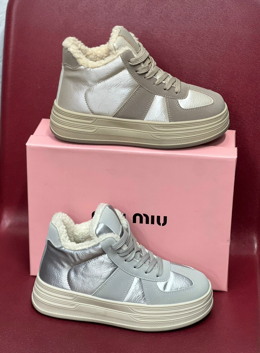 ,кеды женские зимние miu miu,кроссовки женские,кеды miu miu,зимние кроссовки женские с мехом