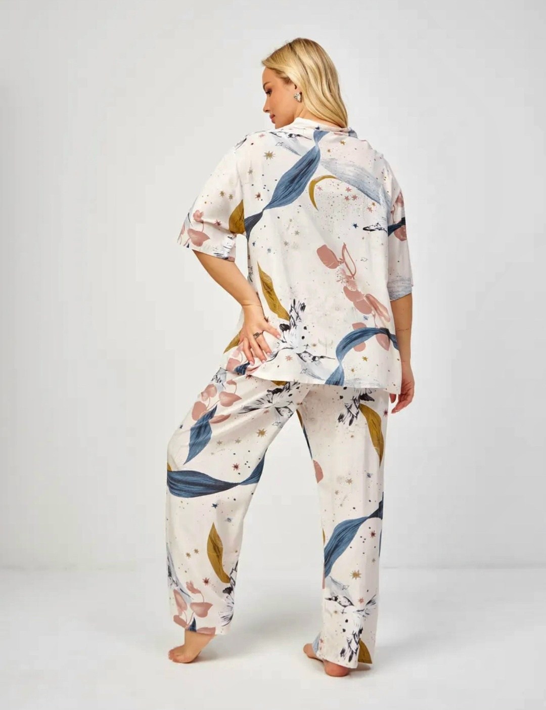 пижама шелковая со штанами и рубашкой больших размеров bedmood,хлопковая пижама со штанами и рубашкой домашний костюм sofasleep,пижама со штанами,пижама,пижамы женски