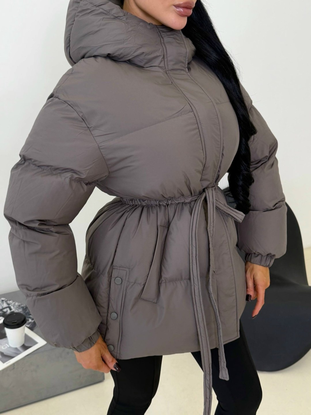 куртка с поясом,зимняя куртка с поясом,куртка,куртка короткая с поясом зимняя rosilyfashion,зимняя куртка