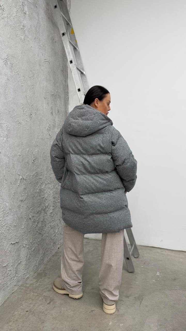 куртка оверсайз,серый пуховик,зимние куртки оверсайз,пуховик,объемный пуховик