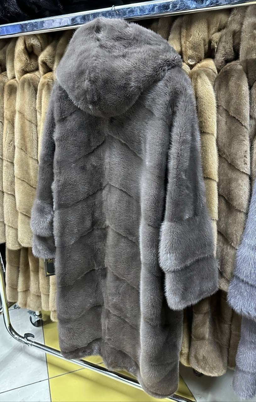 шубка из меха европейской норки с капюшоном цвет графит,шуба норковая,шуба норковая в цвете графит,шубка из меха европейской норки с капюшоном,норковая шуба с капюшоном