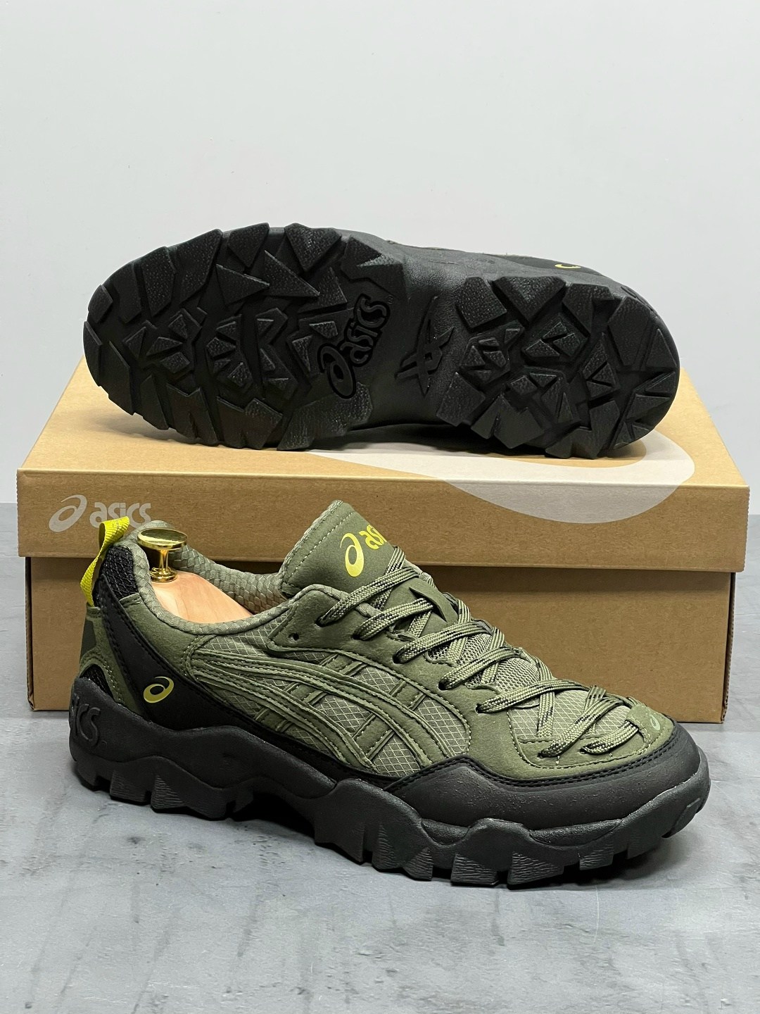 кроссовки asics gel-pickax,asics низкие повседневные туфли gel pickax армейский зеленый,кроссовки asics,кроссовки asics gel,мужские походные кроссовки asics gel-pickax