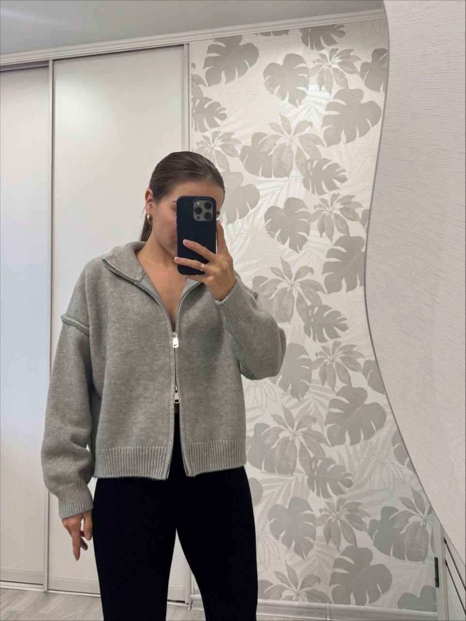 трендовый джемпер на молнии dina style,кофта кардиган,свитер вязаный трикотажный с молнией c горлом,свитер теплый на молнии,свитер женский