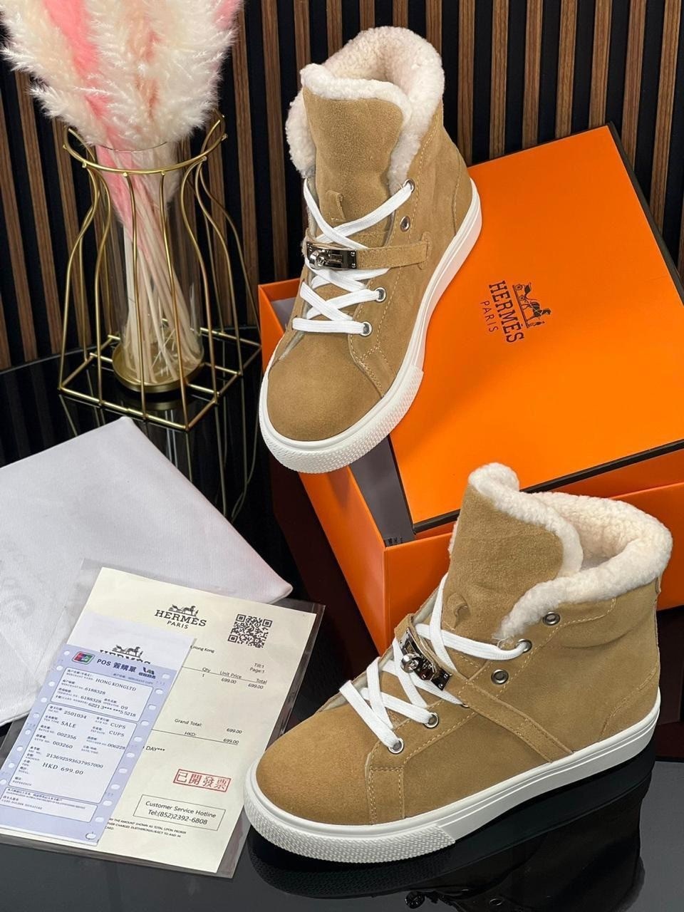 ,кеды hermes,кроссовки hermes,кеды хермес женские,кеды с натуральным мехом hermes