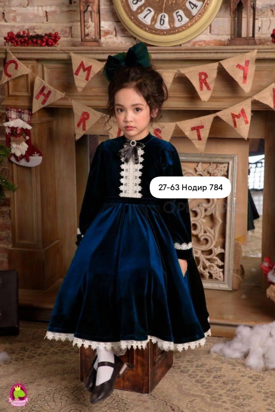 детский наряд,детское платье,платье бархатное для девочки sp0077 темно-синее,бархатное платье для девочки,платье для девочки
