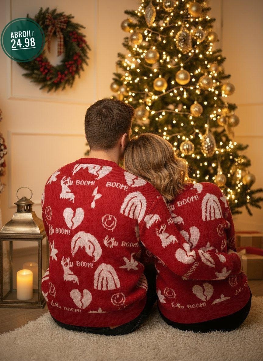 новогодние свитера,рождественские свитера,новогодняя фотосессия в красных свитерах,красные новогодние свитера,новогодняя фотосессия в свитерах