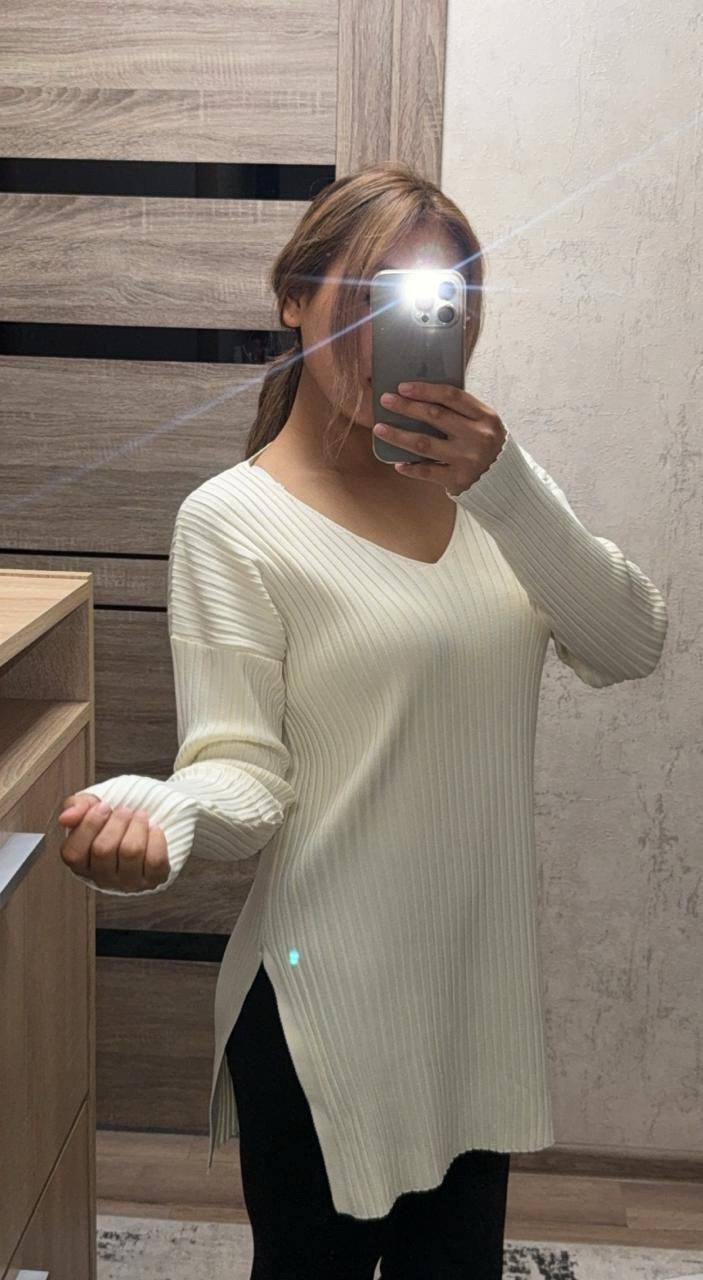 модный джемпер,женский свитер,трикотажный свитер,вязаный пуловер,свитер с разрезом