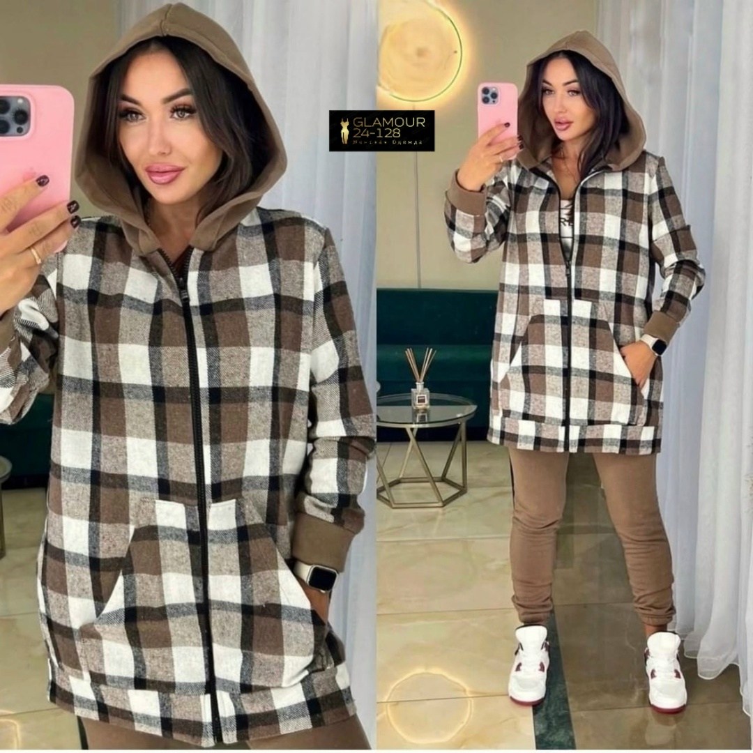 рубашка оверсайз теплая в клетку удлиненная amy store,костюм теплый,костюм женский теплый,женский костюм на флисе,костюм двойка женский