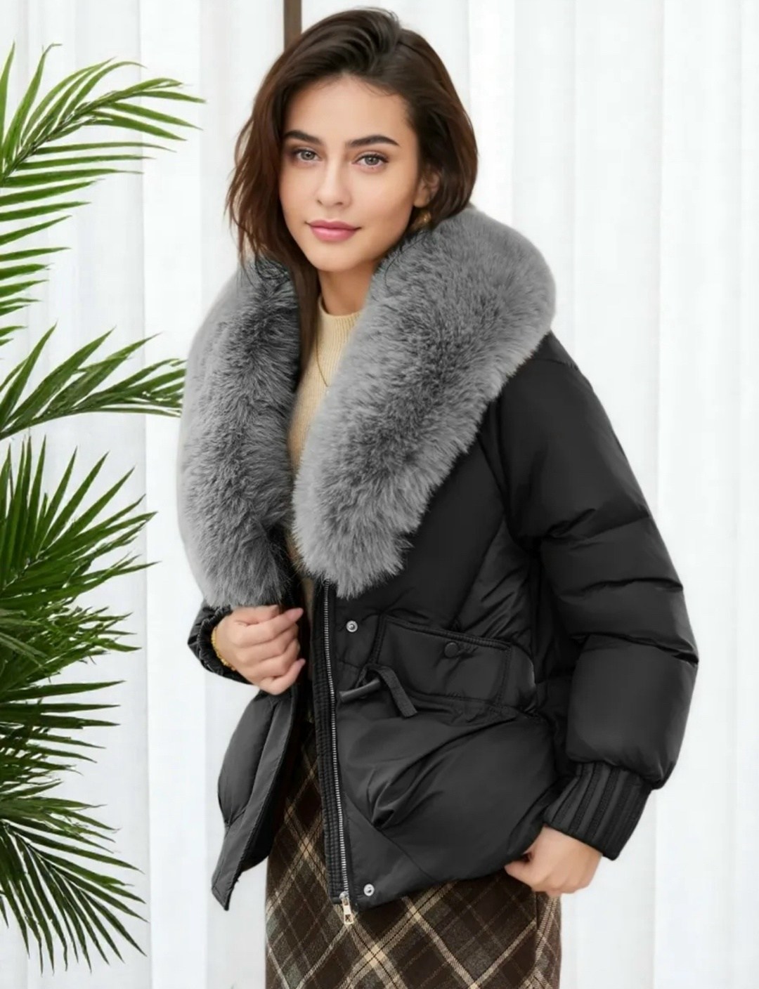 куртка зимняя женская пуховик с меховым воротником енота,женская зимняя куртка,женский пуховик,куртка с мехом,пуховик