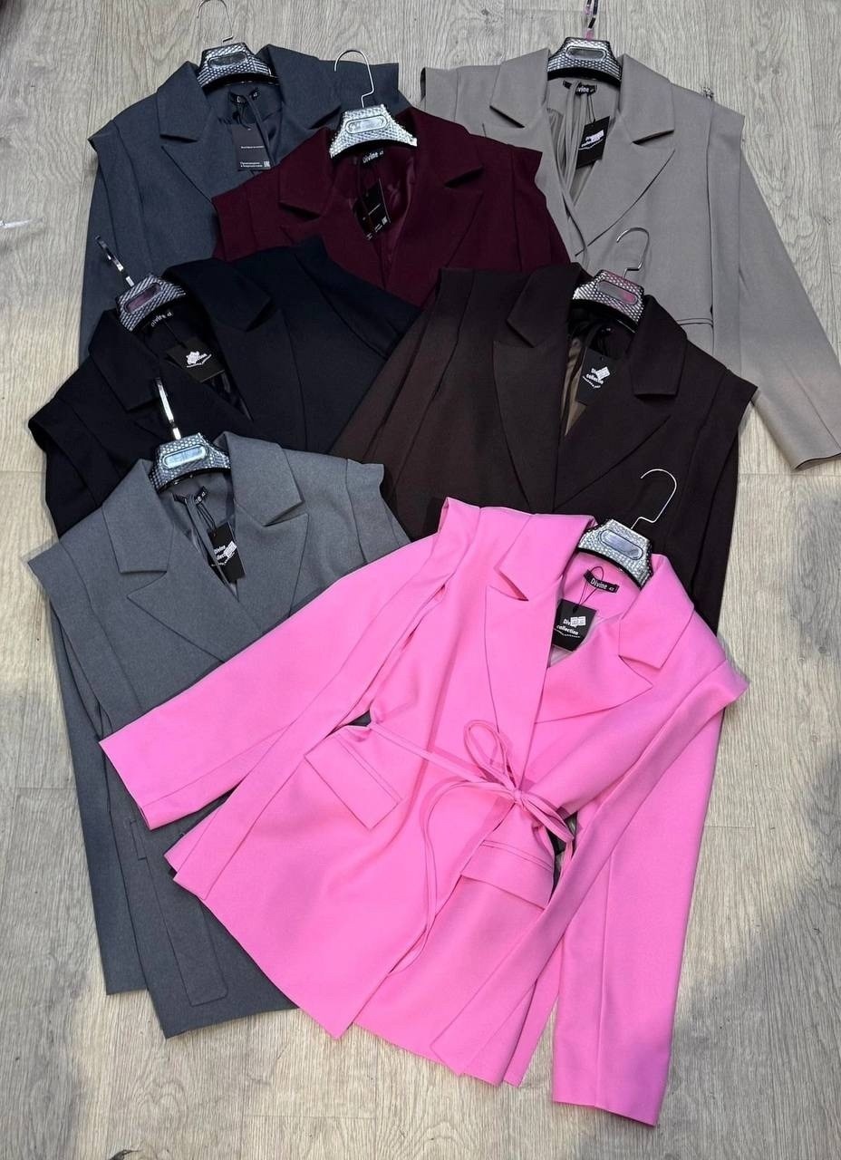 пиджак свободного кроя,женские пиджаки,пиджак с лентами завязками оверсайз удлинённый шоколадный,пиджак женский коричневый,женский пиджак оверсайз