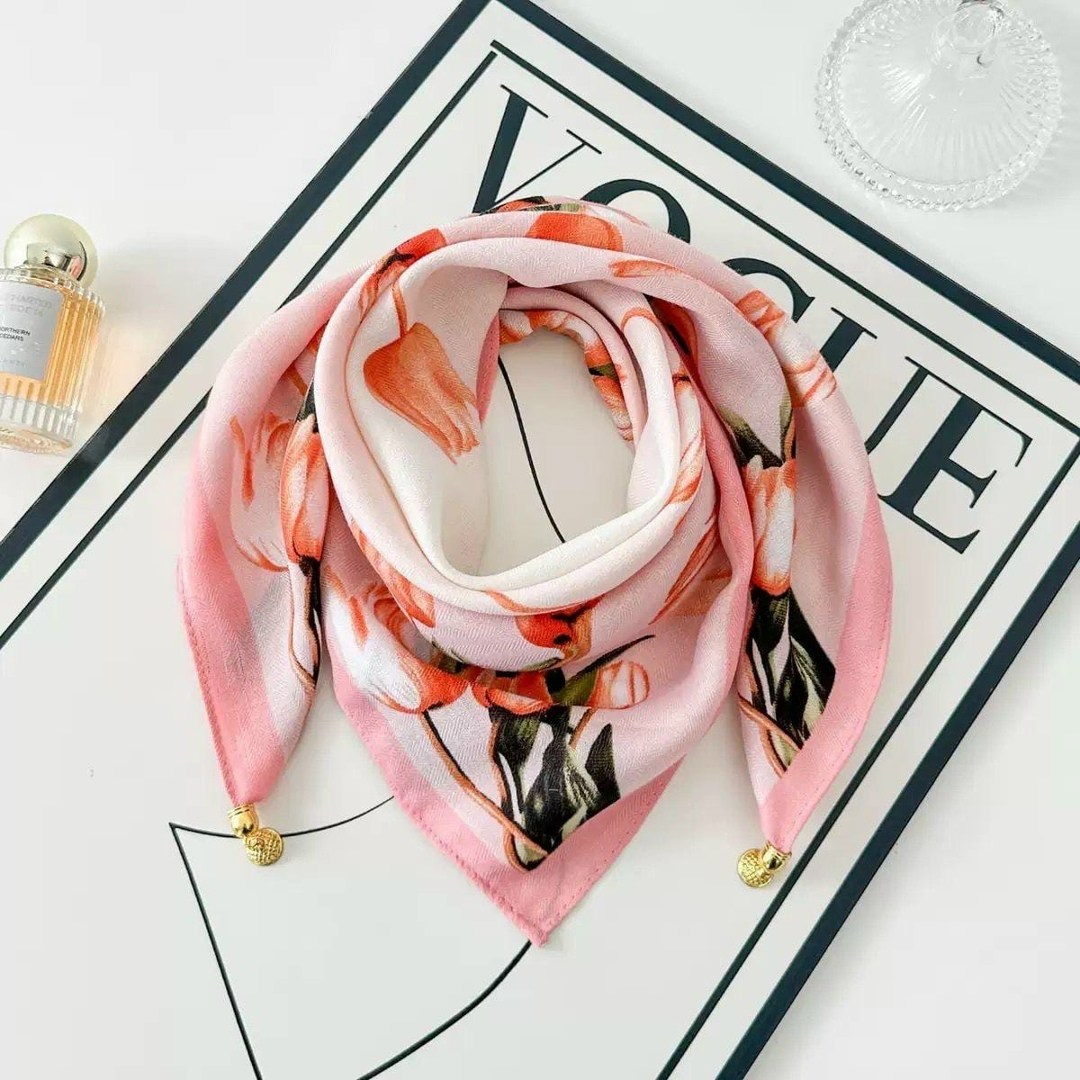 женский шелковый шарф с принтом,шарф женские,шелковый шарф,платки на шею,платки и шарфы