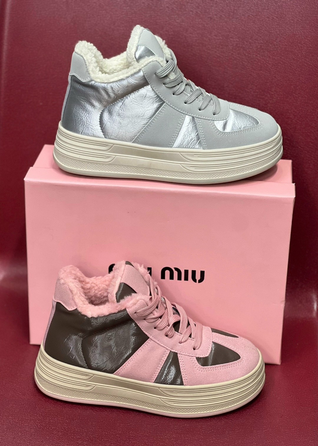 ,кеды женские зимние miu miu,кроссовки женские,кеды miu miu,зимние кроссовки женские с мехом