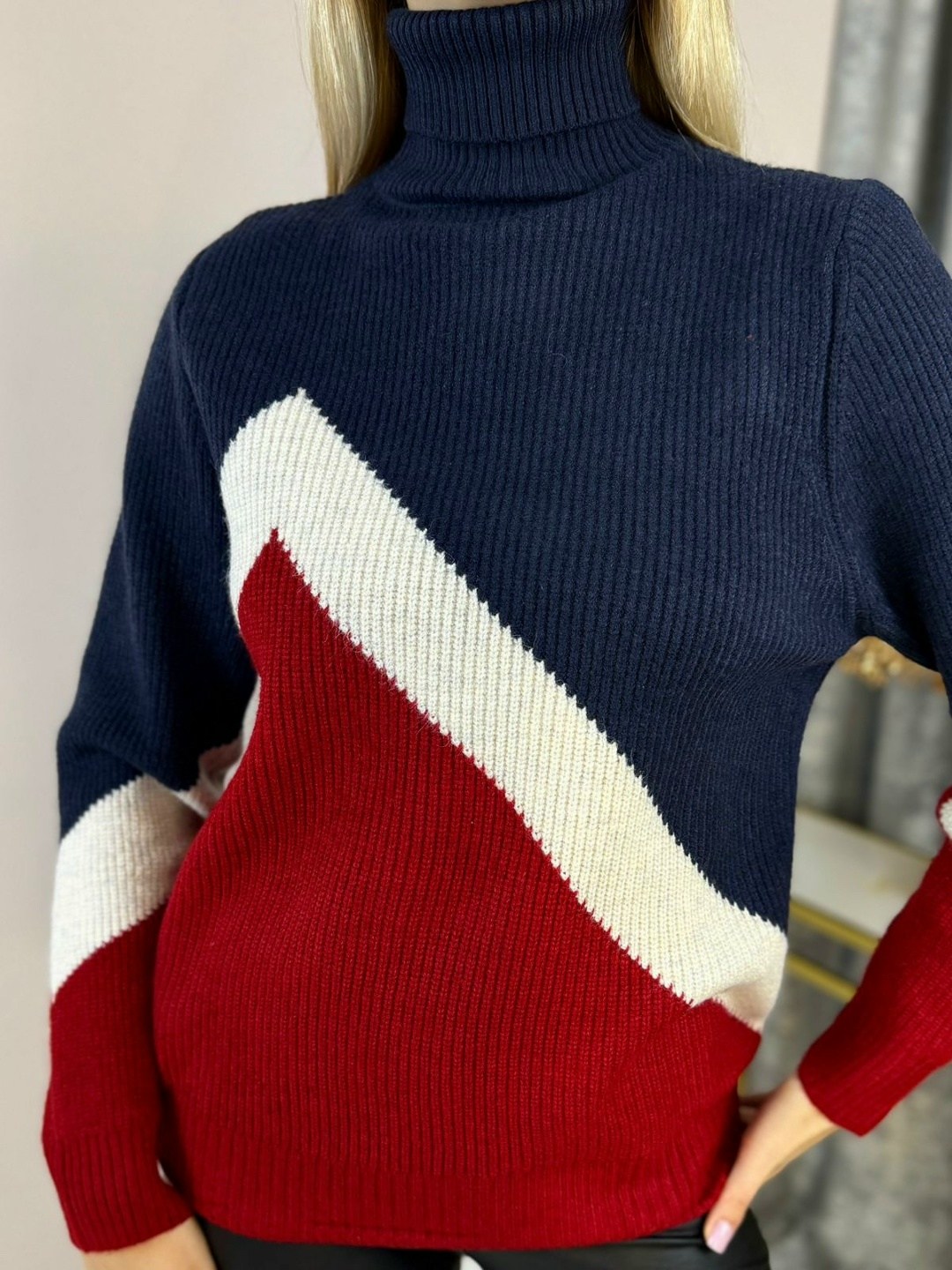 свитер-водолазка вязаный с горлом лапша tommy nd,свитер женский,свитер-водолазка вязаный с горлом лапша tommy nd 274601655,свитер,свитер модный