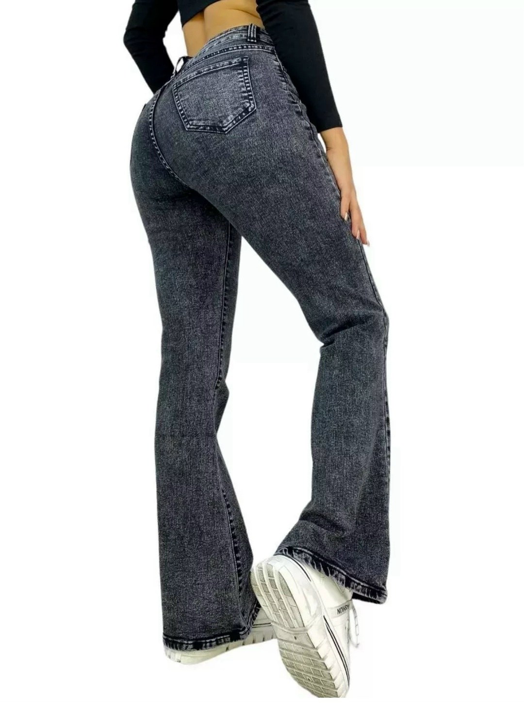 джинсы женские клеш от колена на невысоких,джинсы клеш женские,джинсы женские клеш от колена jovanna,джинсы женские клеш от колена серые,джинсы клеш от колена с высокой посадкой joxanna 66182418