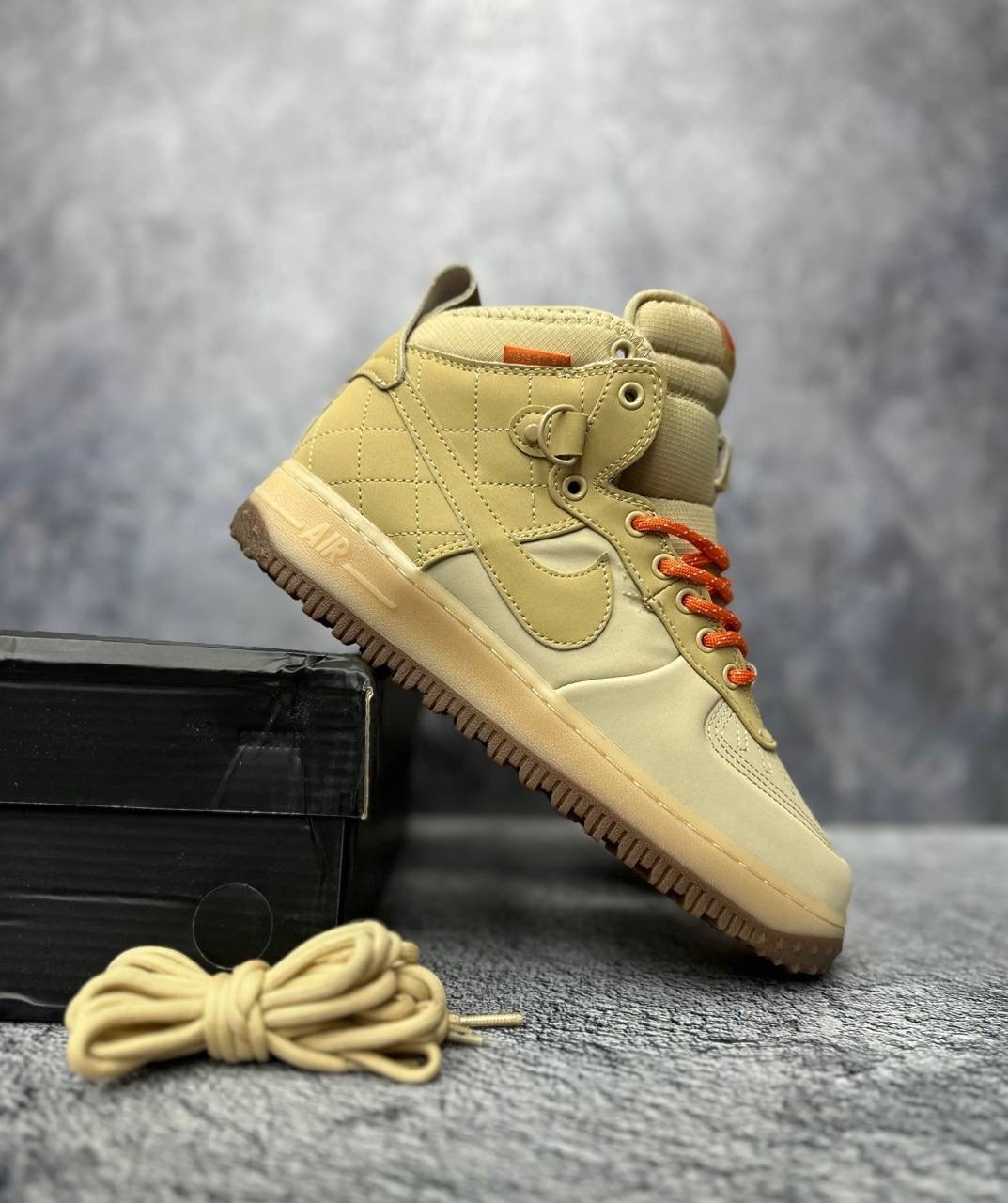 nike air force 1 duckboot 444745-203,nike air force 1 duckboot,кроссовки зимние nike air force,кроссовки зимние nike air force 1,кроссовки nike air force 1 lunar duckboot thermo khaki