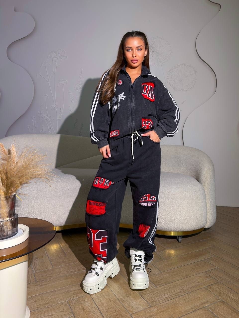 модный женский костюм,костюм спортивный оверсайз mari&ro,костюм женский,куртка стильная,спортивные костюмы женские