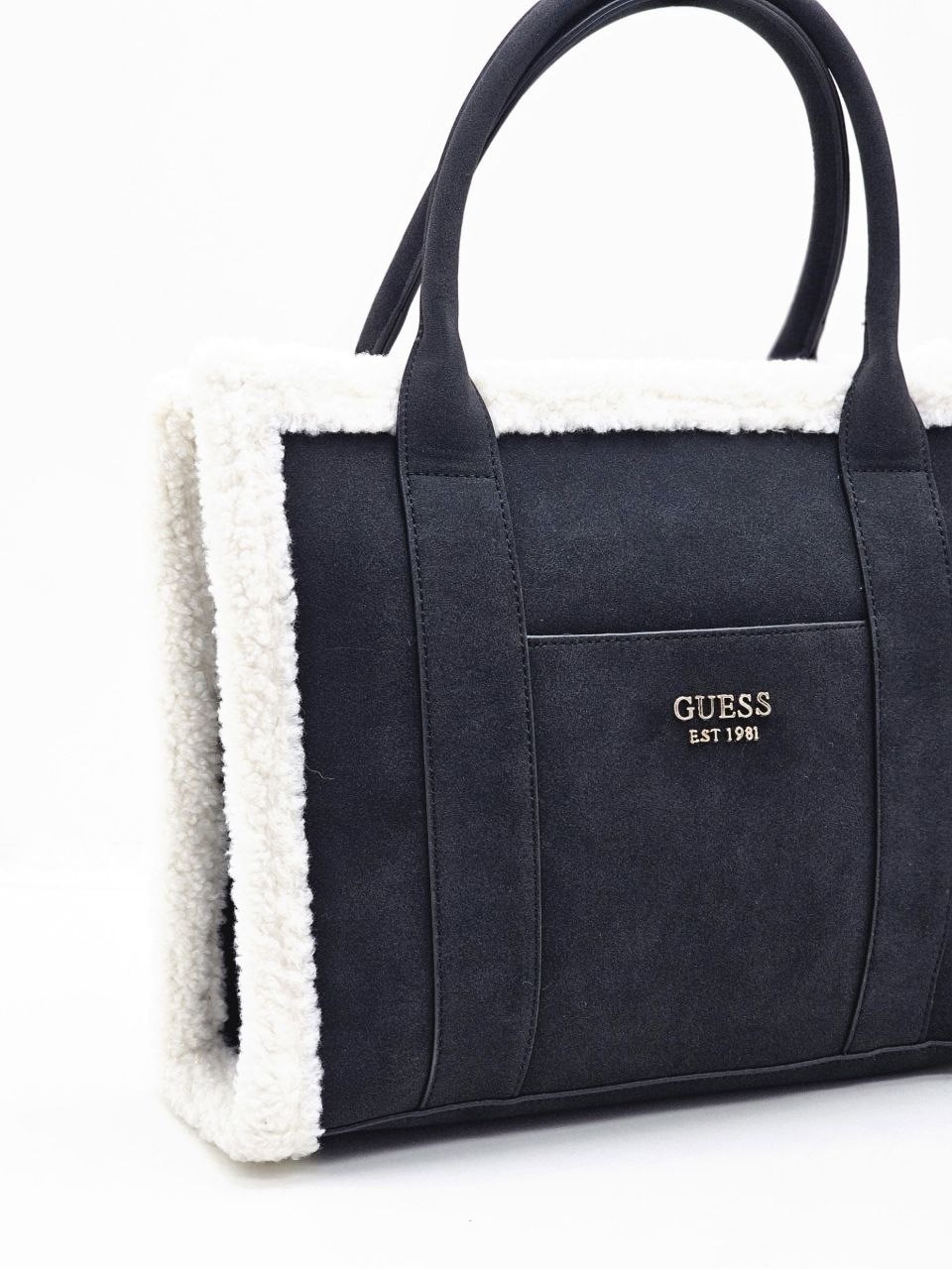 сумка женская guess,сумка женская guess с мехом,сумка guess,сумка женская guess тоут,сумка женская guess коричневая с меховой отделкой