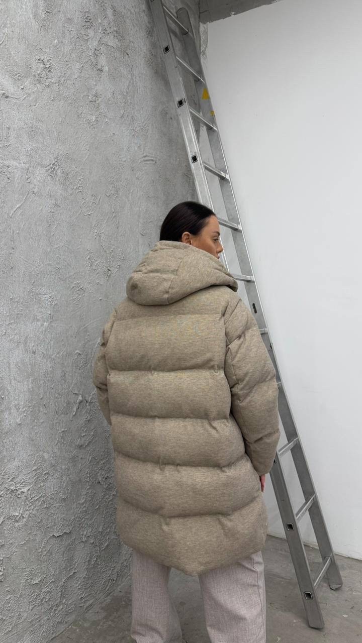 итальянские пуховики,пуховик женский,пуховик оверсайз,бежевый пуховик,куртка оверсайз