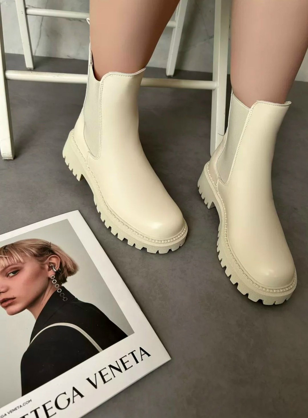 ,женские ботинки,ботинки челси женские белые,обуви,женские обуви