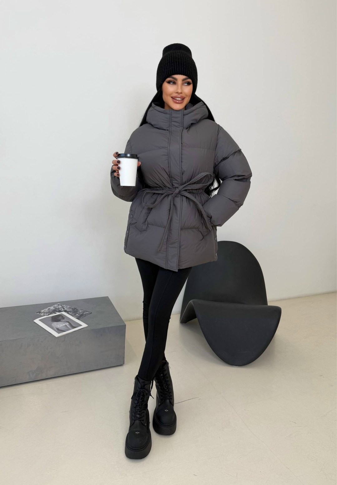 куртка с поясом,зимняя куртка с поясом,куртка,куртка короткая с поясом зимняя rosilyfashion,зимняя куртка