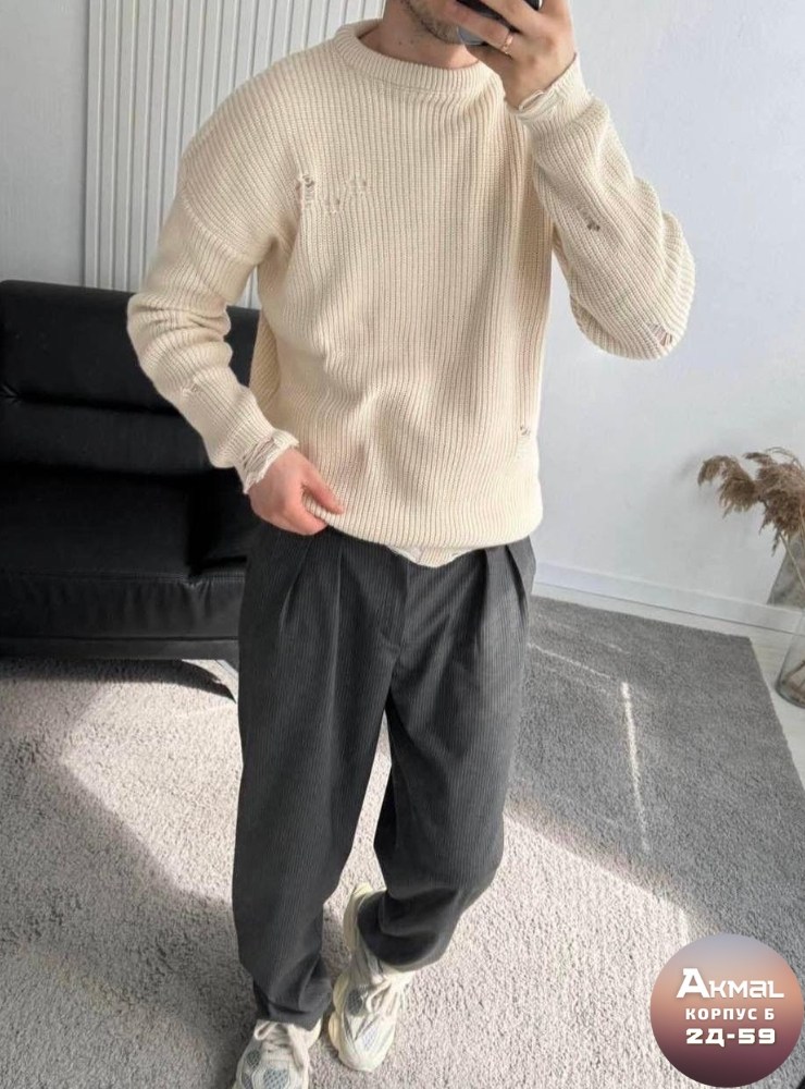 мужской свитер,свитер,мужская мода,бежевый свитер,свитер мужской effclo бежевый
