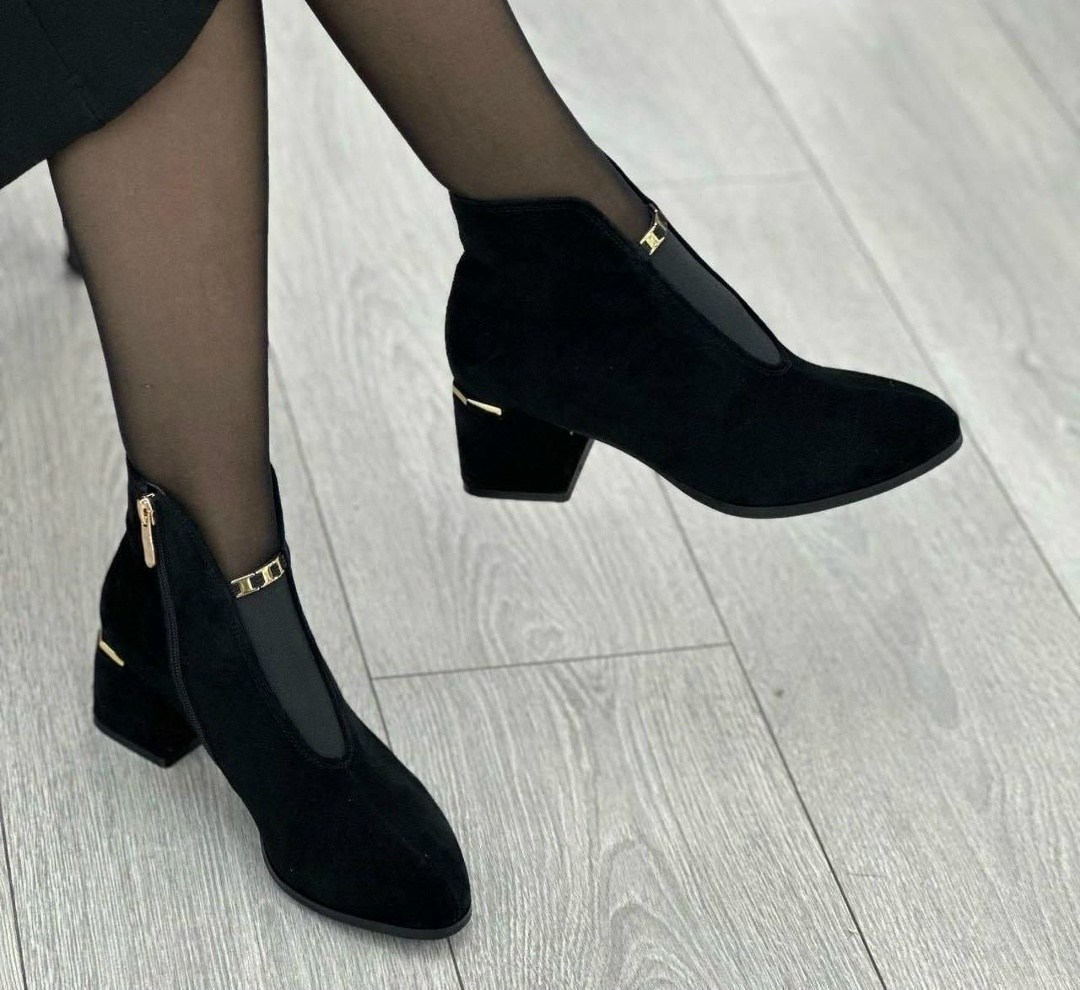 ,ботильоны,ботильоны замшевые,ботильоны женские,черные замшевые полусапожки