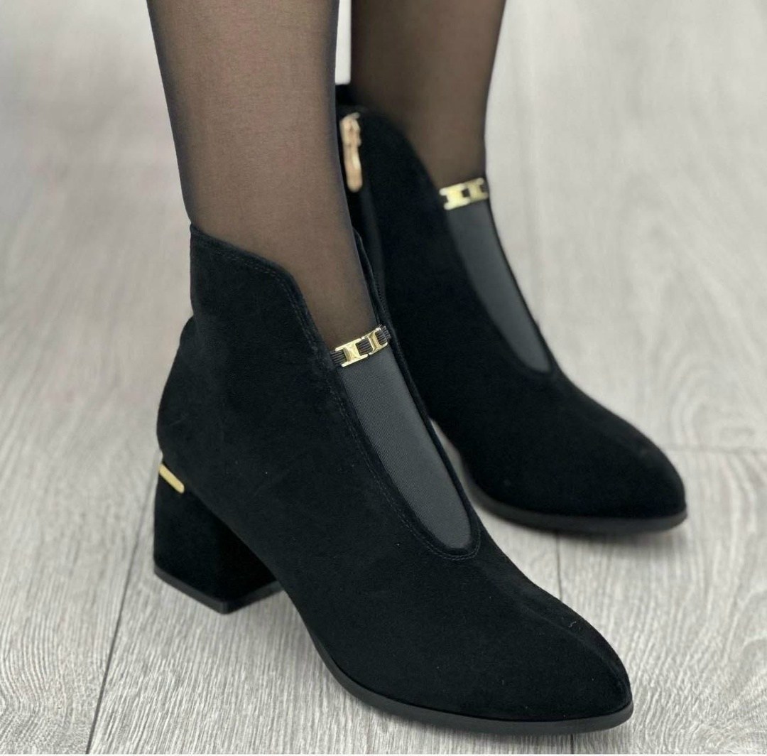 ,ботильоны,ботильоны замшевые,ботильоны женские,черные замшевые полусапожки