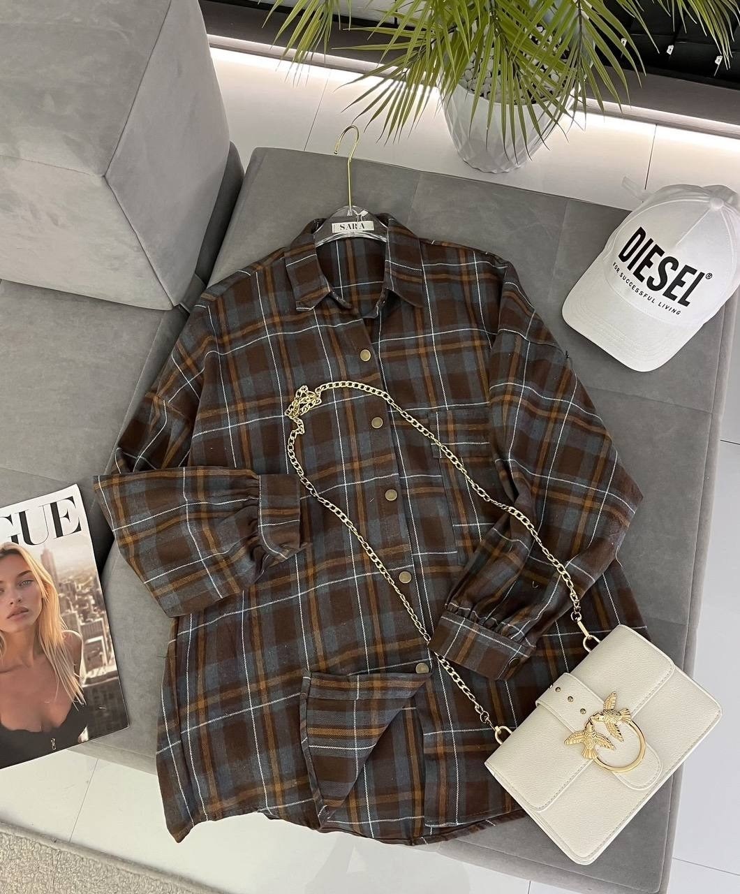 женская рубашка оверсайз в клетку,рубашка клетчатая женская,женская рубашка в клетку,женская рубашка в клетку clacive,рубашка женская