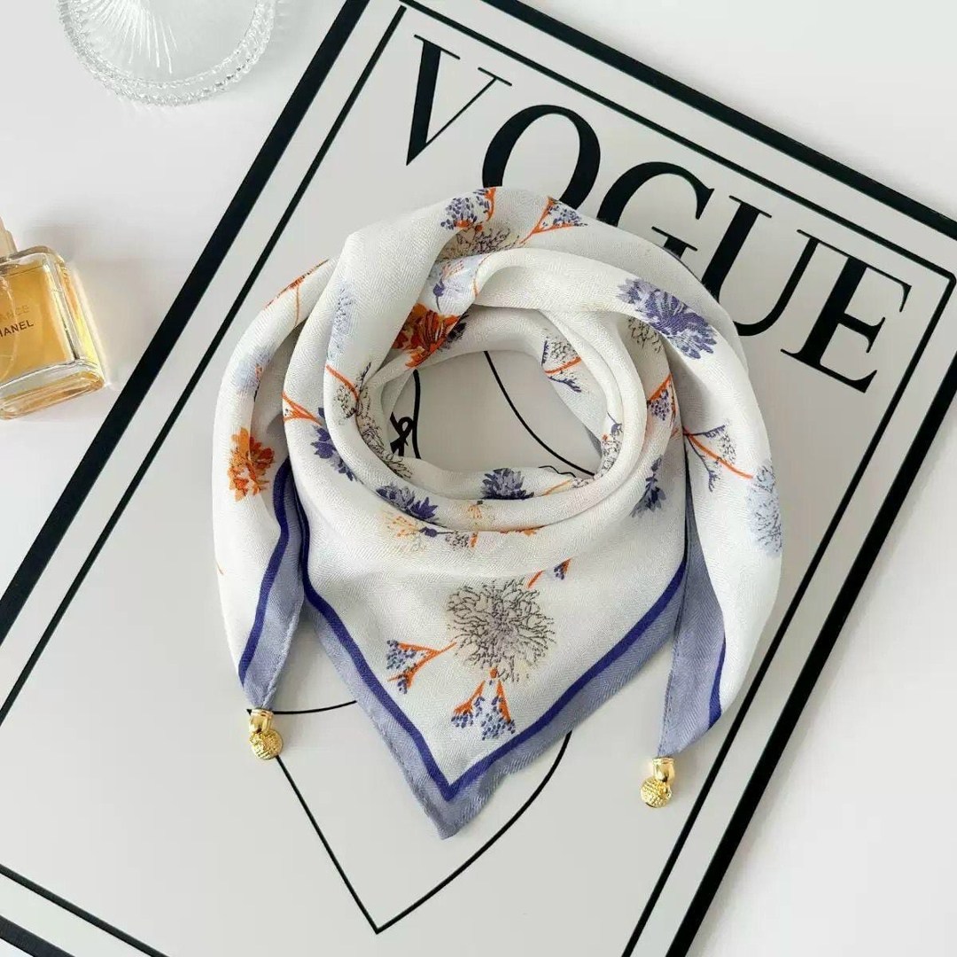 женский шелковый шарф с принтом,шарф женские,шелковый шарф,платки на шею,платки и шарфы