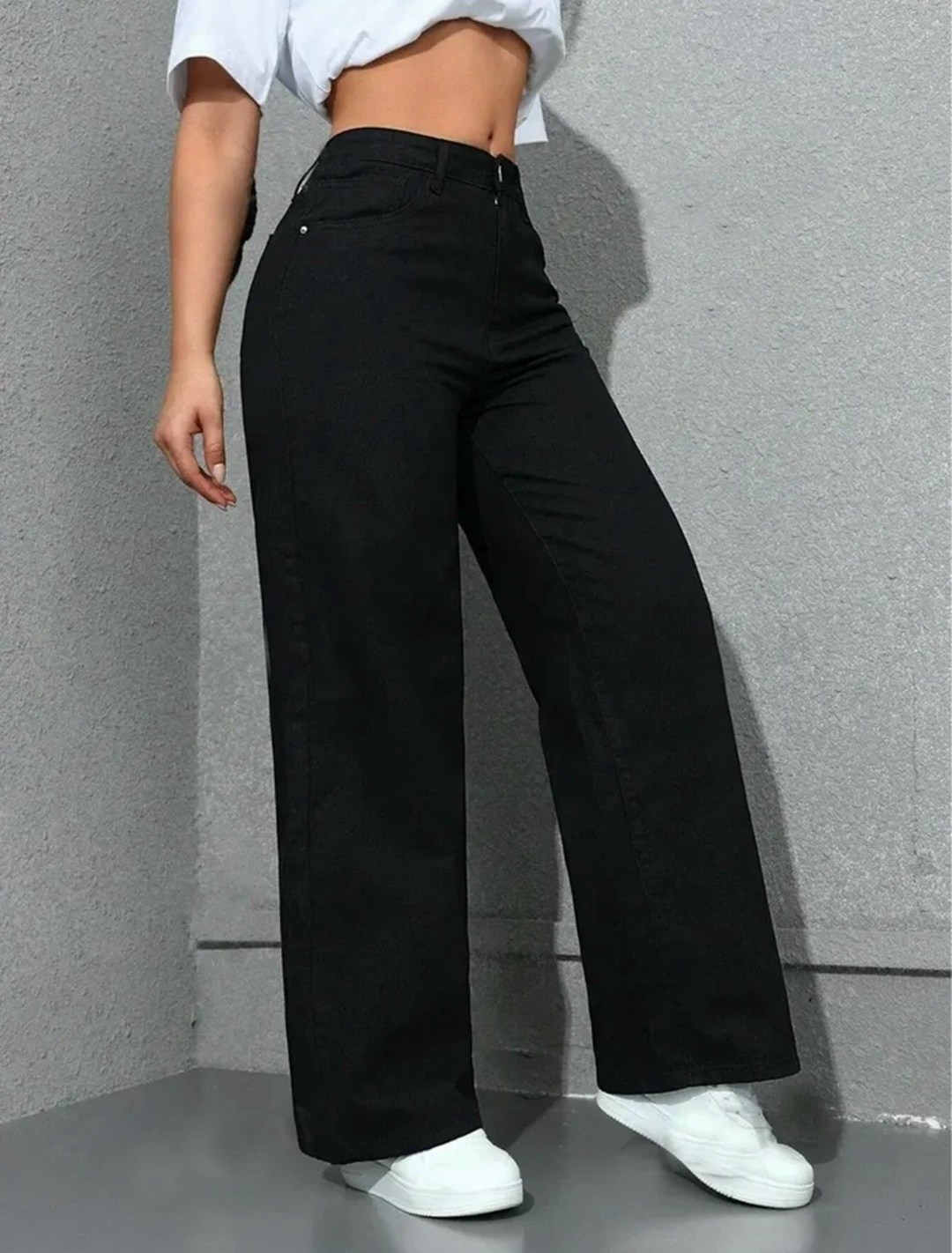 джинсы широкие палаццо черные,джинсы женский черный глубокий черный палаццо,черные джинсы широкие,широкие джинсы,черные джинсы женские