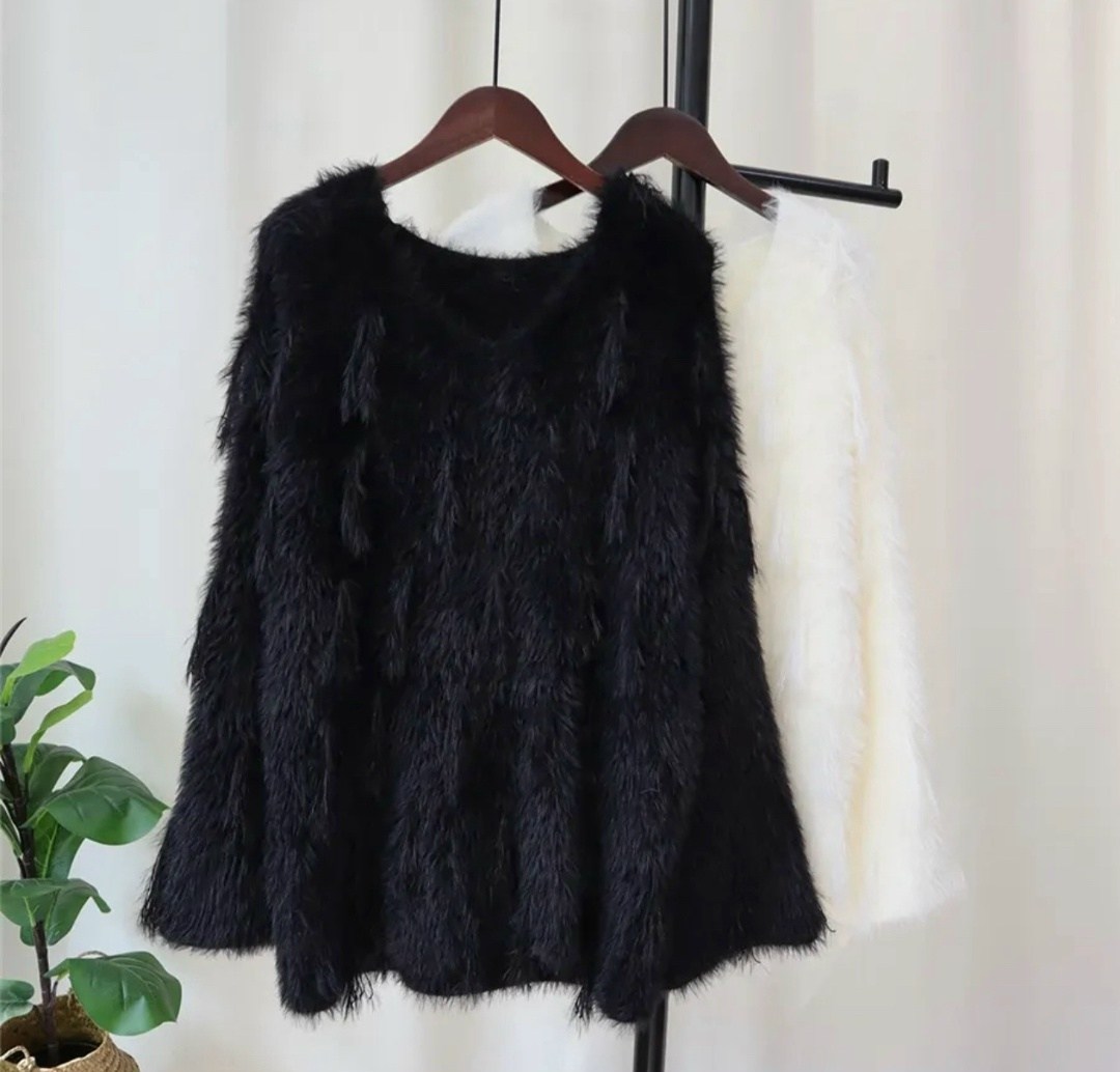 мохеровый свитер,ленивый пушистый мягкий свитер женский вязаный пуловер,свитер пушистый,женский вязаный свитер из искусственной норки,пуловер вязаный