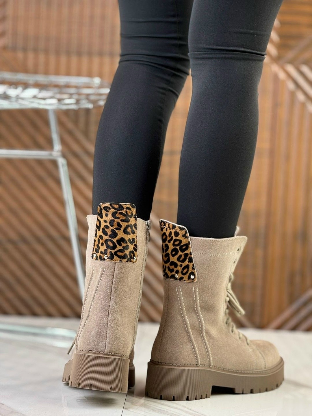 ,ботинки женские,ботинки женские экозамша шерсть бежевый,бежевые ботинки,экозамша для обуви