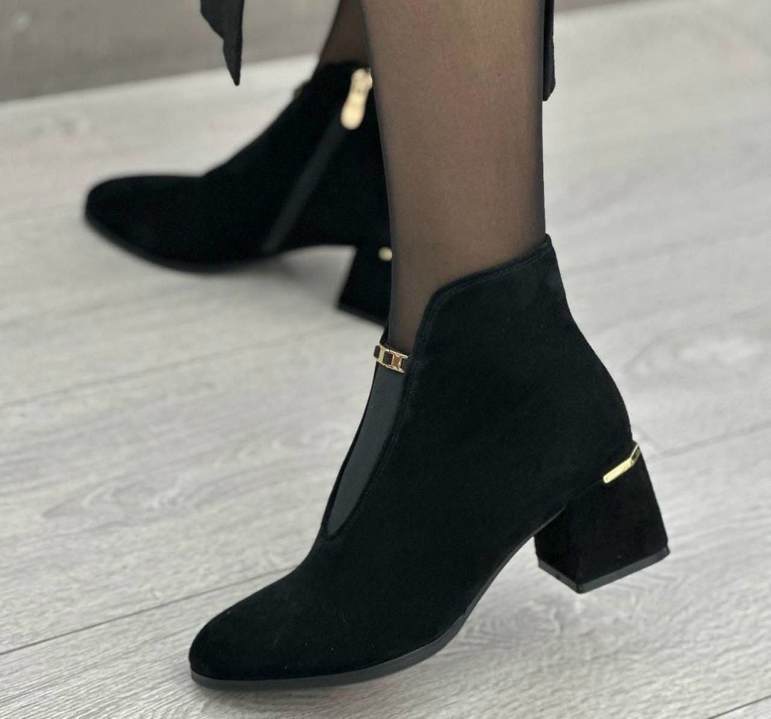 ,ботильоны,ботильоны замшевые,ботильоны женские,черные замшевые полусапожки