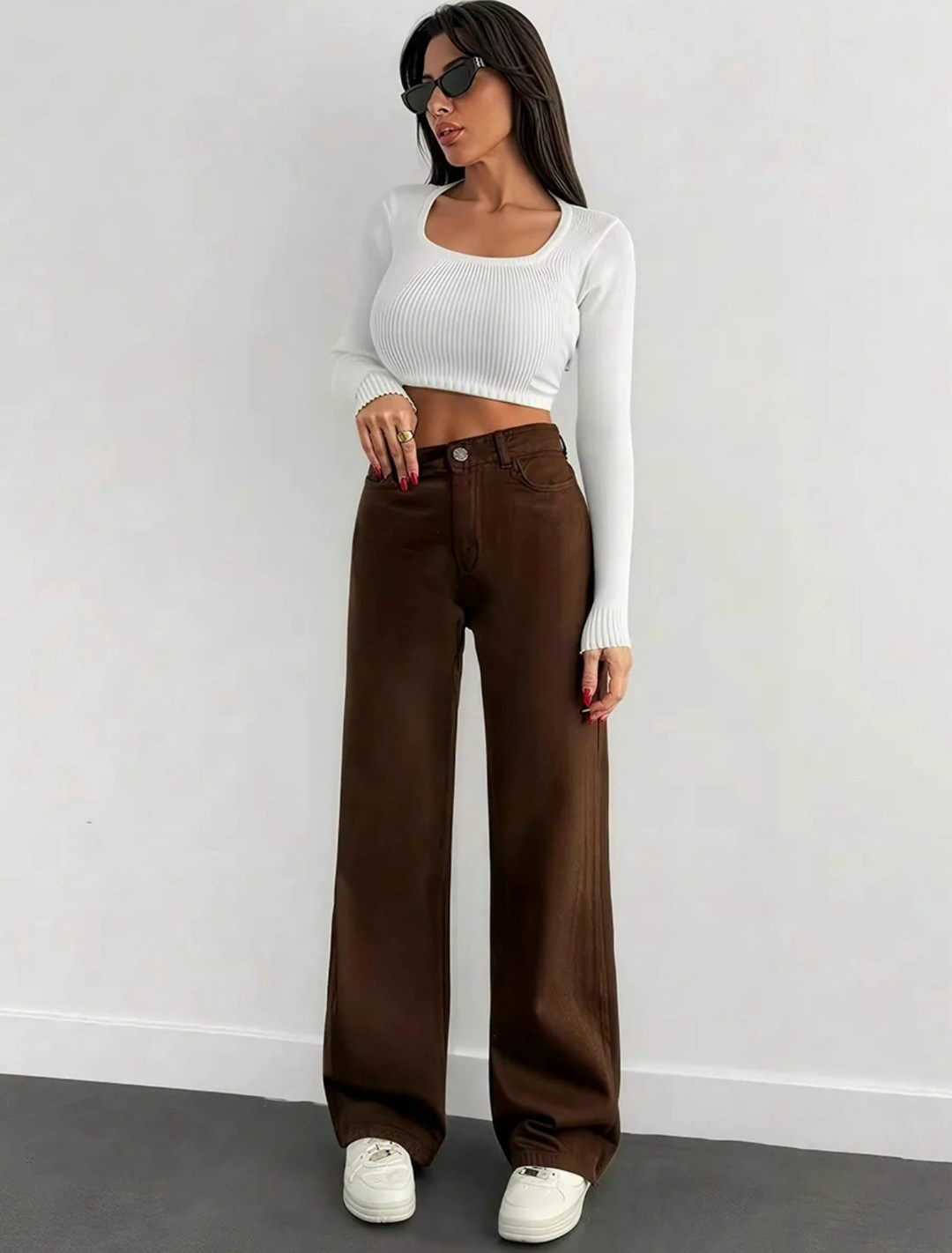 коричневые джинсы женские,коричневые джинсы,летние женские коричневые джинсы с высокой талией,джинсы широкие коричневые,женские коричневые джинсы с высокой талией