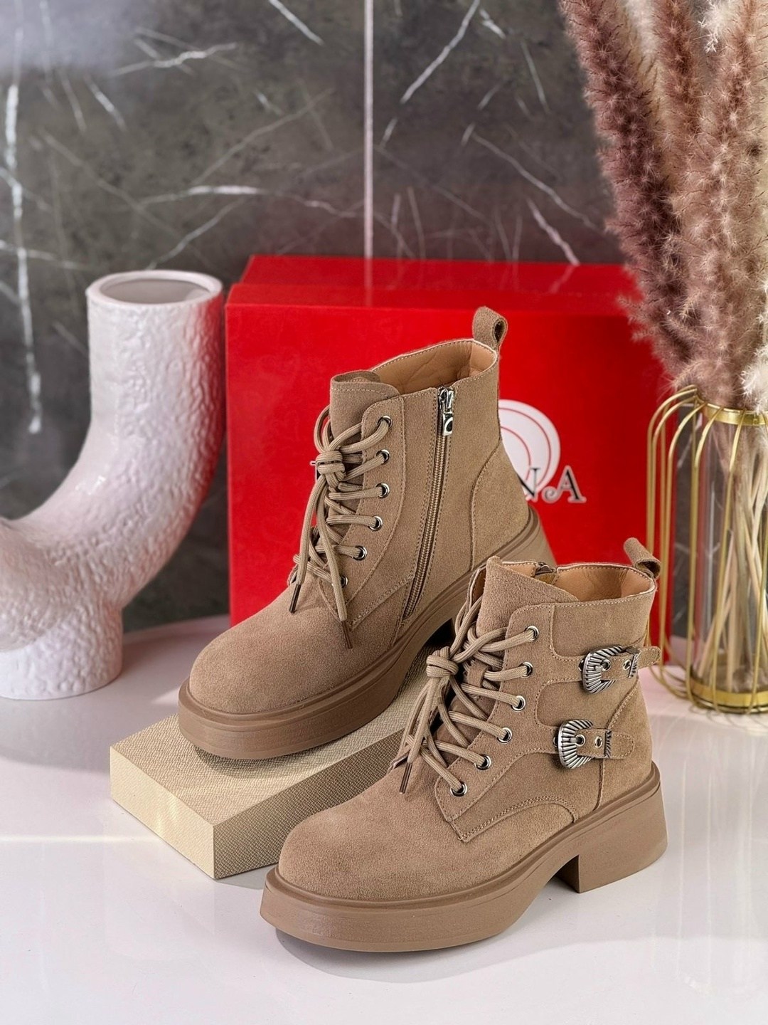,ботинки женские,ботинки зимние женские,женские ботинки зима f8007-13 темно-бежевые,ботинки бежевые