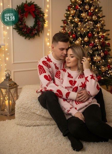 новогодние свитера,рождественские свитера,новогодняя фотосессия в красных свитерах,красные новогодние свитера,новогодняя фотосессия в свитерах