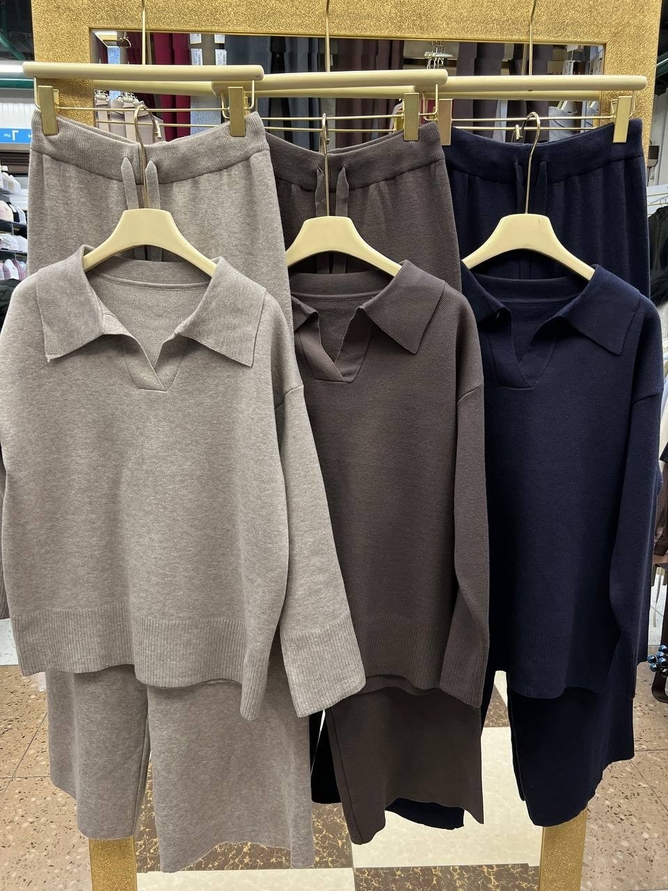 повседневный трикотажный костюм,трикотажный костюм,повседневный вязаный костюм,женский кашемировый трикотажный костюм hirsionsan,женский трикотажный костюм