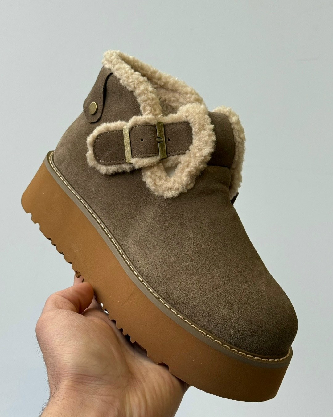 ,женские замшевые зимние ботинки,женские угги,зимняя женская ,меховая