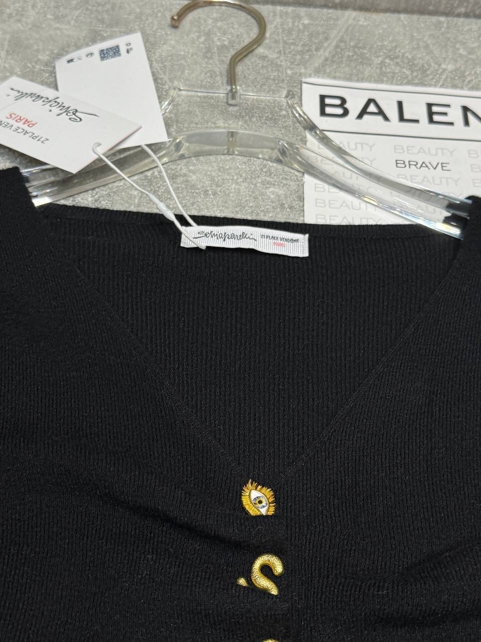 кардиган balmain черный,жакет balmain,женская кофта,укороченный кардиган balmain,кофта с пуговицами