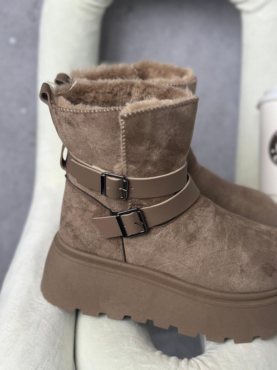 угги женские,,женская зимняя ,угги на платформе fabio monelli 180814 37 бежевый замша, женская