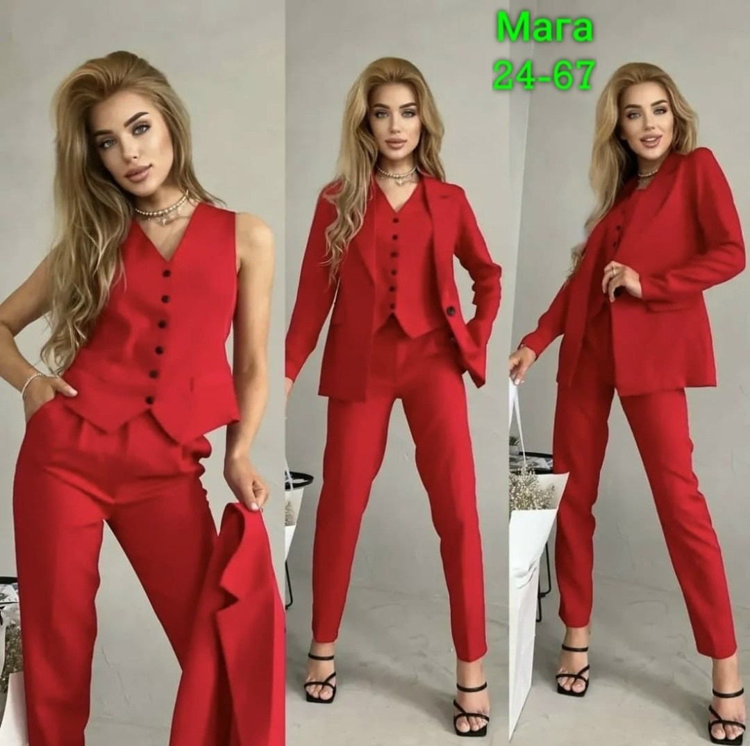 костюм женский тройка,костюм брючный тройка,костюм тройка женский брючный,красный костюм женский брючный тройка,костюм женский брючный