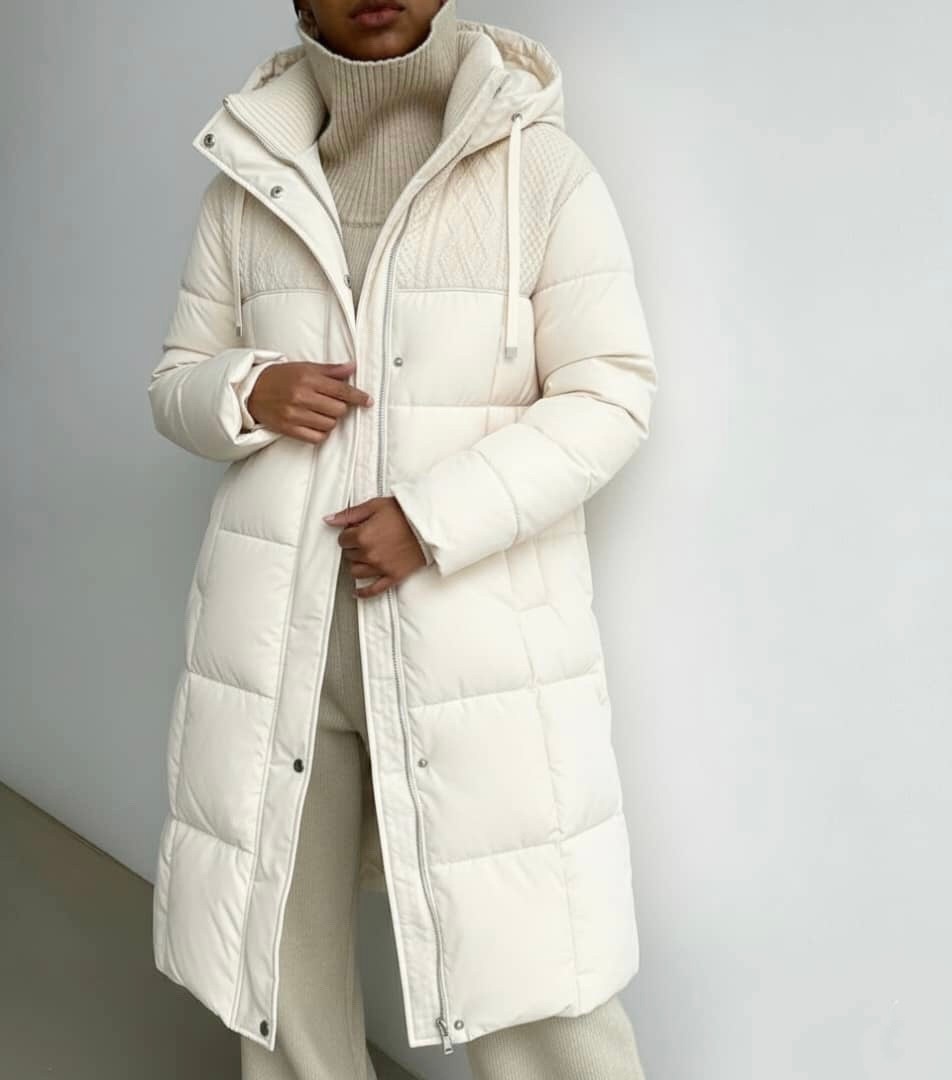 пуховик зимний длинный с капюшоном lula lula 183995889,пуховик коричневый,пуховик,женские пуховики,пальто пуховик