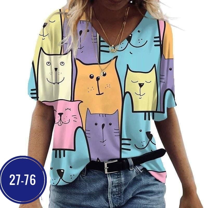 женские футболки с принтом,футболка женская,летние женские футболки,модные футболки,женская футболка с котиками