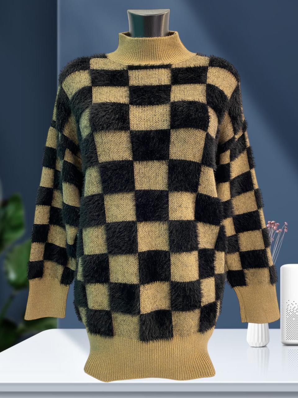 свитер в клетку,свитера женские,джемпер в клетку,стильный свитер,джемпер женский