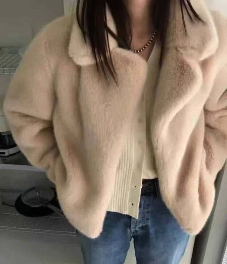 пальто из искусственного меха,женская шуба из искусственного меха норки короткая зимняя шуба с воротником-стойкой,женские толстые свободные куртки из искусственного меха норки,женская толстая свободна