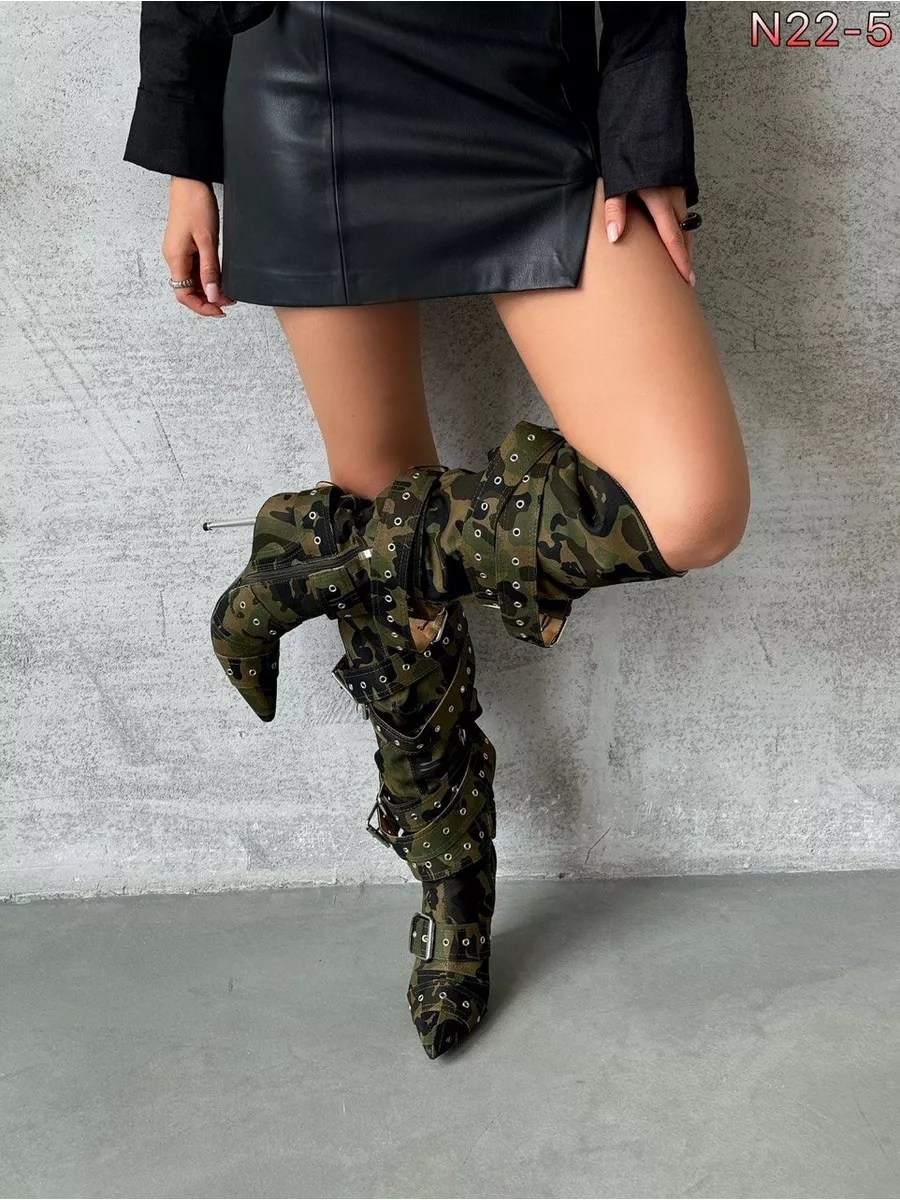 высокие сапоги,камуфляжные сапоги,сапоги камуфлированные,сапоги камуфляжные женские,сапоги до колен