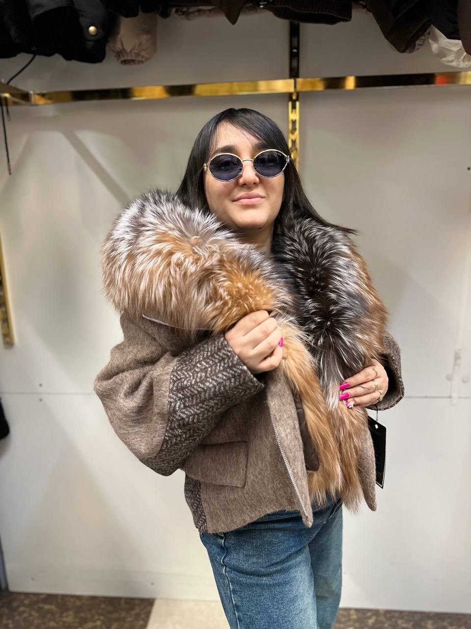 пальто зимнее,короткие пуховики,с мехом,зимняя куртка-пальто оверсайз v8oss,пуховик женский с овчиной