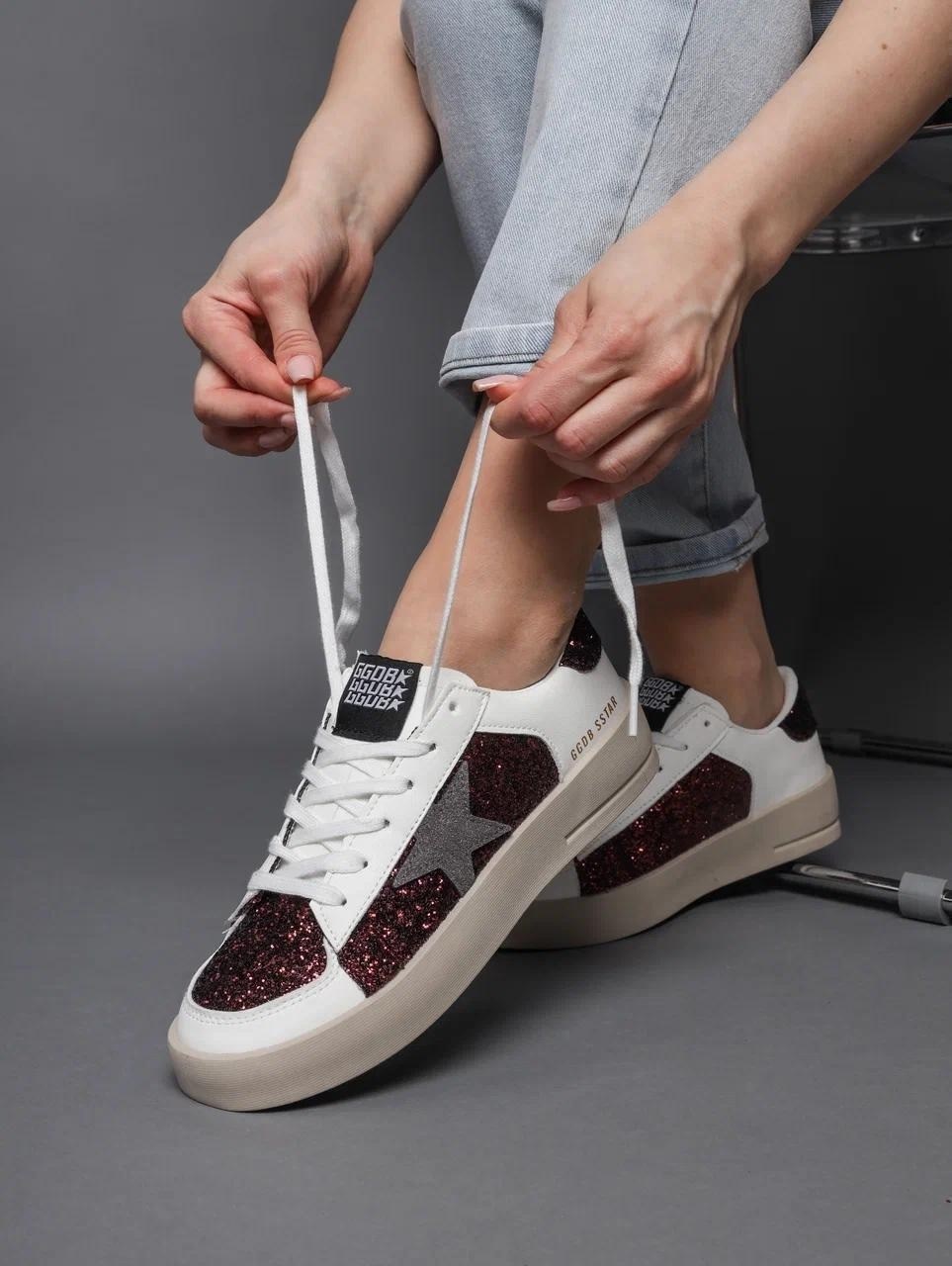 кроссовки golden goose,кроссовки golden goose с пайетками на платформе,,golden goose кеды с блестками,кеды голден гус